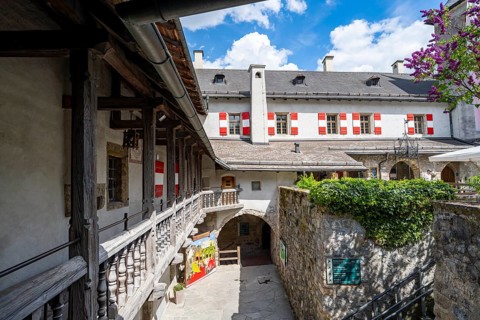 Courtyard of the castle, Hohenwerfen Fortress, Werfen, Pongau, Salzburg state, Austria
