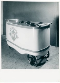 GDR, HO, GDR design, consumption, retro ice cream truck with brand logo, large metal body and