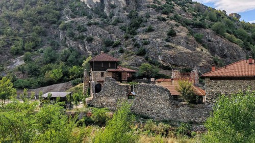 Archangel monastery, Manastir Sveti Arhandeli, in a natural mountainous environment surrounded by