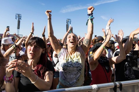 Front row audience at Highfield Festival on Friday, Störmthaler See, 14.08.2026