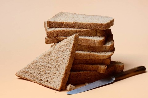 Stacked whole grain toast bread, whole grain toast bread