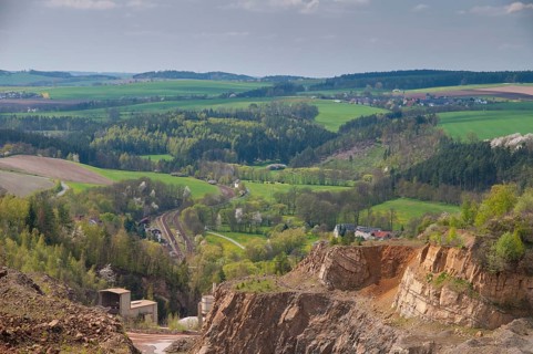 Germany, Greiz, Thuringia, Thuringia, cultivated landscape, spring, rock mining, cultural