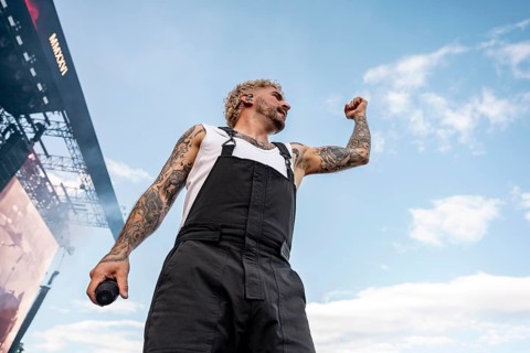 Nico Sallach from Electric Callboy live at Rock im Park on Zeppelin Field in Nuremberg on 05.06