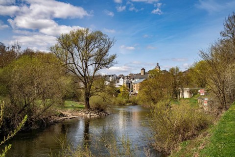 The Lahn near Weilburg, Hesse, Germany