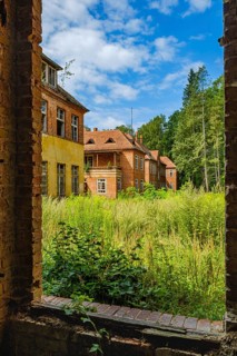 Dilapidated building in the former Pulmonary Hospital and Lost Place Heilstätte Grabowsee,
