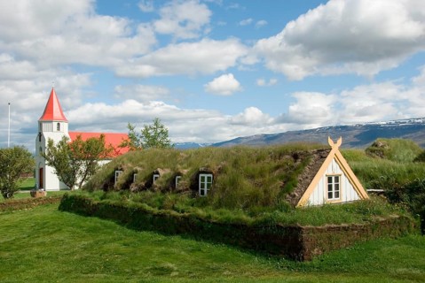 Europe, Iceland, Iceland, open-air museum, local history museum, glaumbär, peat building, grass