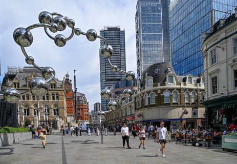 Infinite Accumulation sculpture by Japanese artist Yayoi Kusama, reflecting spheres, at Liverpool