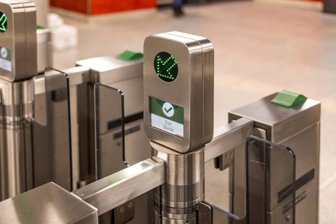 Subway fare machines. Contactless smart card technology in public transportation