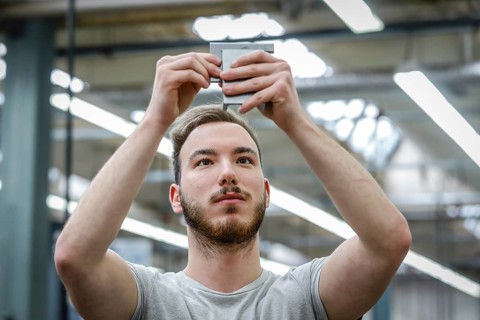 Remscheid, North Rhine-Westphalia, Germany - Trainees in the metalworking trades here during basic