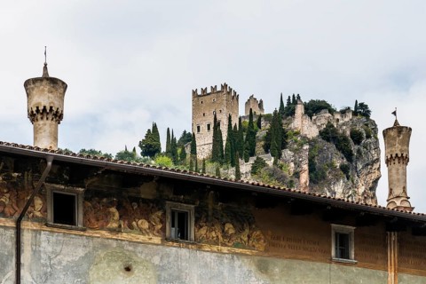 Picturesque village and medieval castle, Arco, Lake Garda, Trento, Trentino-Alto Adige, Italy