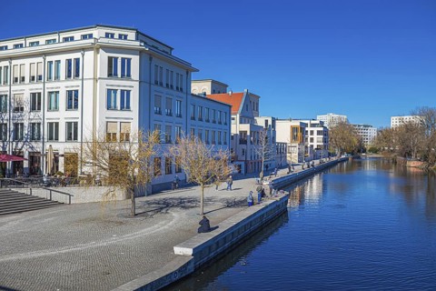 Adolf-Miethe Ufer and Alte Fahrt Canal in Potsdam, Germany
