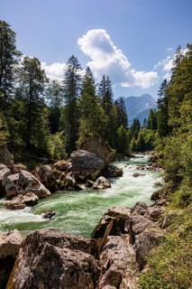 Mountain stream, Triftsteig along the Saalach near Lofer, Saalachtal, Pinzgau, Salzburg province,