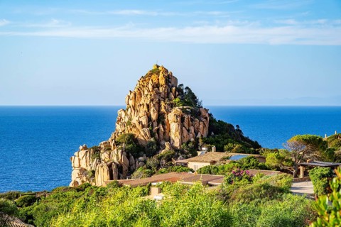 Small village on the Costa Paradiso on a sunny day, Sardinia, Italy