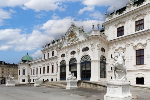 Upper Belvedere staircase and portal, view from the courtyard, Belvedere Palace, former summer