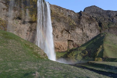 Seljalandsfoss, most popular waterfall, located in southern iceland