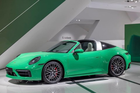 Porsche Museum Stuttgart-Zuffenhausen. Porsche 911 Targa $s from 2020. The automotive museum of Dr.