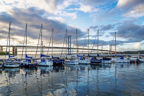 Forth Bridge, Queensferry Crossing, Forth Estuary, Scotland, UK