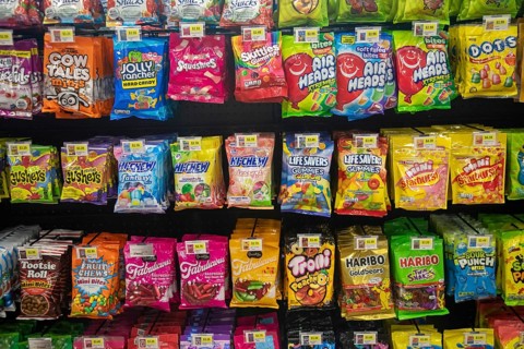 Romulus, Michigan USA, 27 August 2024, Candy was on sale as Sheetz opened its first Michigan gas