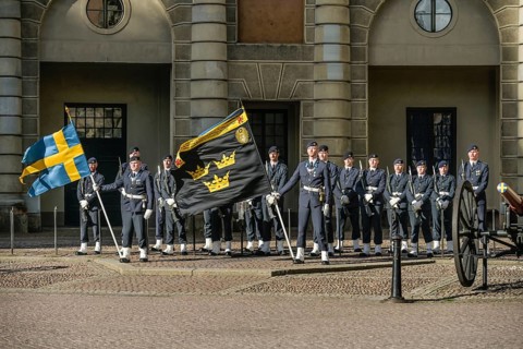 Soldiers, Flags, Changing of the Guard, Parade Ground, Yttre borggarden, Royal Palace, Kungliga