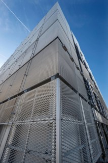 Detail of the modern Siemens Campus multi-storey car park, Halskestr., Erlangen, Middle Franconia,