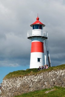 Denmark, Faroe Islands, Faroe Islands, Streymoy island, Thorshaven, lighthouse, Skansin fortress,