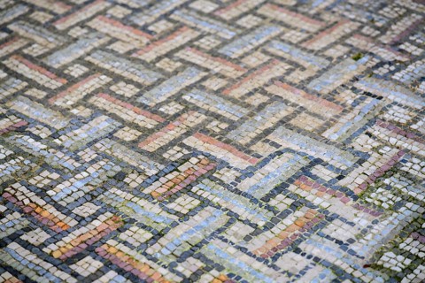 Ancient Roman mosaic tile floor, Diocletian's Palace, Spilt, Croatia