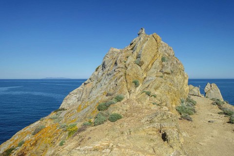 Cliffs at Capo d Enfola, Portoferraio, Livorno Province, Italy