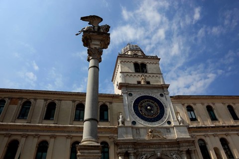 Torre dell'Orologio is a bell tower in Piazza Dei Signori between the Palazzo del Capitanio and the