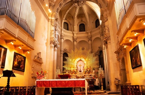 The interior of the Cathedral of the Assumption of the Virgin Mary in Lecce, Apulia, Italy in 1999