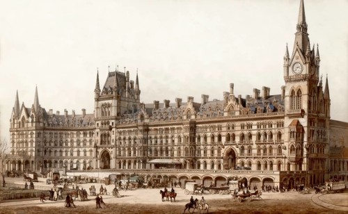 St Pancras railway station, a central London railway terminus located on Euston Road in the London