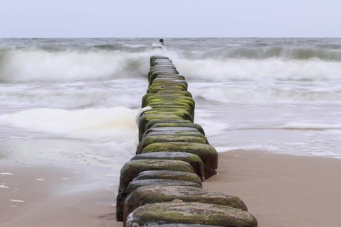 Baltic Sea near Usedom in September, long exposure, Mecklenburg-Western Pomerania, Germany