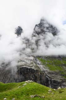Cloudy mountain peaks, Bernese Alps, Bernese Oberland, Switzerland