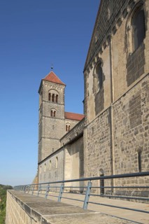 Romanesque UNESCO collegiate church, Schlossberg, Quedlinburg, Harz, Saxony-Anhalt, Germany