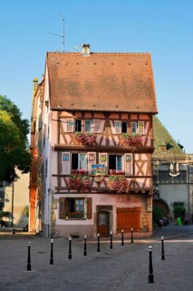 Half-timbered house house, Maison au Pelerin or Pilgrim House, Colmar, Haut-Rhin, Alsace, Grand
