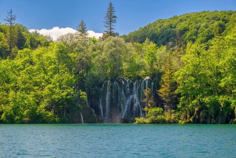Waterfall on Lake Kozjak at Plitvice Lakes National Park, Croatia