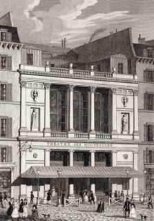 The Théâtre des Nouveautés, Paris, antique steel engraved print, 1831