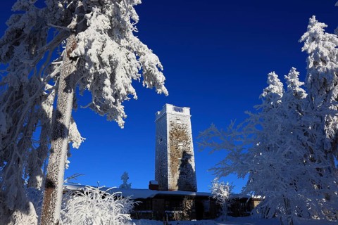 Asenturm on the Ochsenkopf, Fichtelgebirge, Bayreuth County, Upper Franconia, Bavaria, Germany