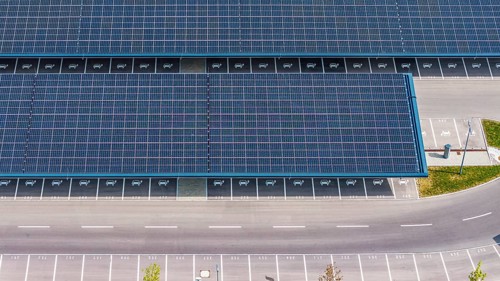 Largest charging park in the world at Merklingen Swabische Alb railway station. 259 covered