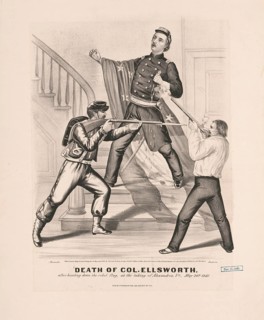 Elmer E. Ellsworth was shot dead by the hotel owner James W. Jackson (right) after Ellsworth had