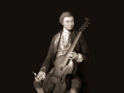 Carl Friedrich Abel, 1723? – 1787, German composer, digitally edited according to a painting by