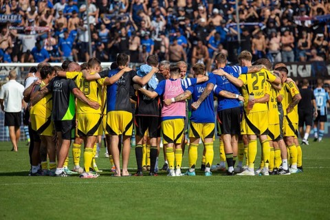 Football 3rd division, season 2024/25, matchday 4: Waldhof Mannheim against 1. FC Saarbrücken.
