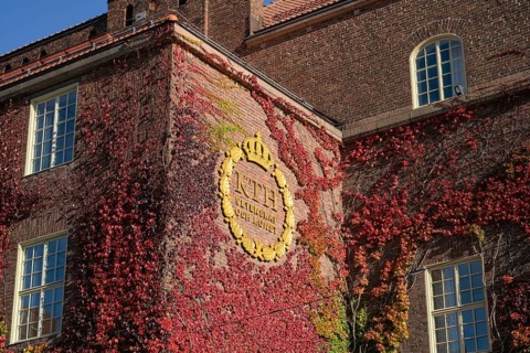 Logo with autumn leaves, Royal Institute of Technology KTH, Kungliga Tekniska högskolan,