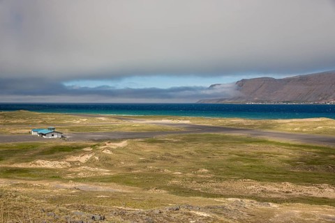 Coastal landscape at the road 612 along Patreksfjördur, NW Iceland