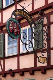 Witches in the Nose Shield of the Fools' Guild AHA Fools' Museum, Altstadt, Keplerstadt Weil der