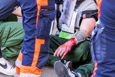 Baden-Württemberg police anti-terror exercise in the stadium. In the run-up to the European