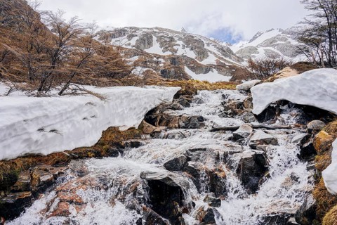 Glacial river, Glaciar Vinciguerra, Ushuaia, Tierra del Fuego Province, Argentina, Kleiner