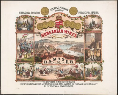 Advertising poster, beverage advertisement, advertising poster from around 1877 depicts Hungarian