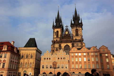 The Teyn Church, a Roman Catholic church in the Gothic style in Prague's Old Town on the Old Town