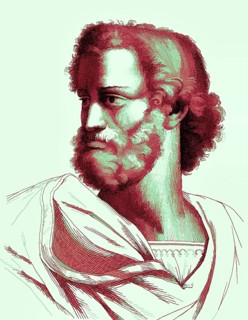 Aristotle, 384-322 BC, ancient Greek philosopher and scientist, digitally altered