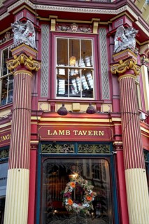 Leadenhall Market, Victorian era market hall, interior view, detail, City of London, London,